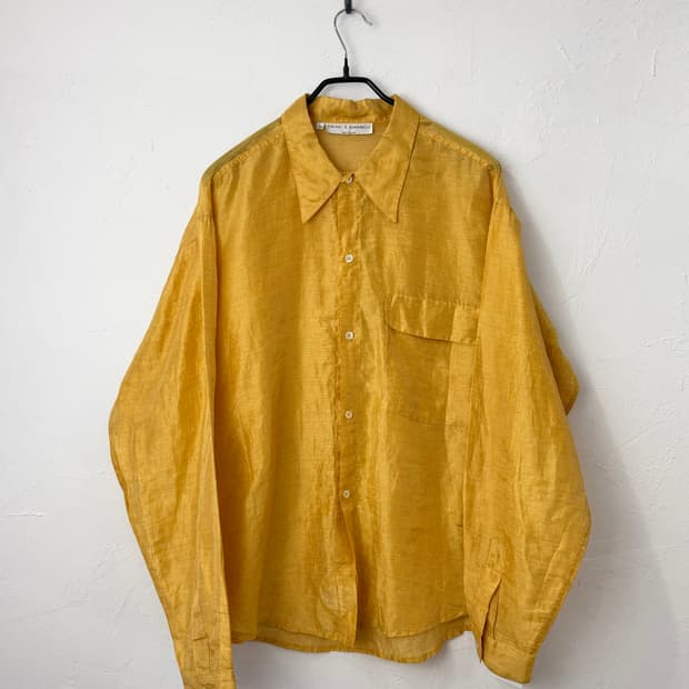 80s CALUGI E GIANNELLI 샤인 리넨 셔츠