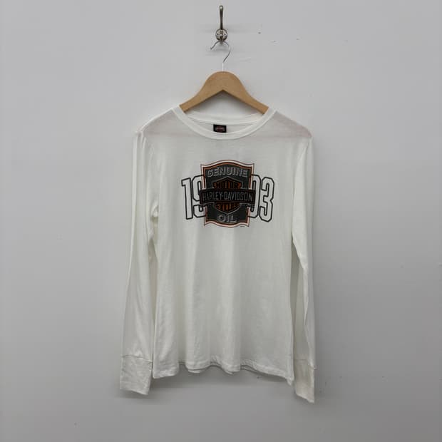 할리데이비슨 화이트 긴팔 티셔츠 여성 L