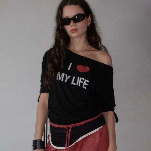 스컬프터 Tie Sleeve Tee Black