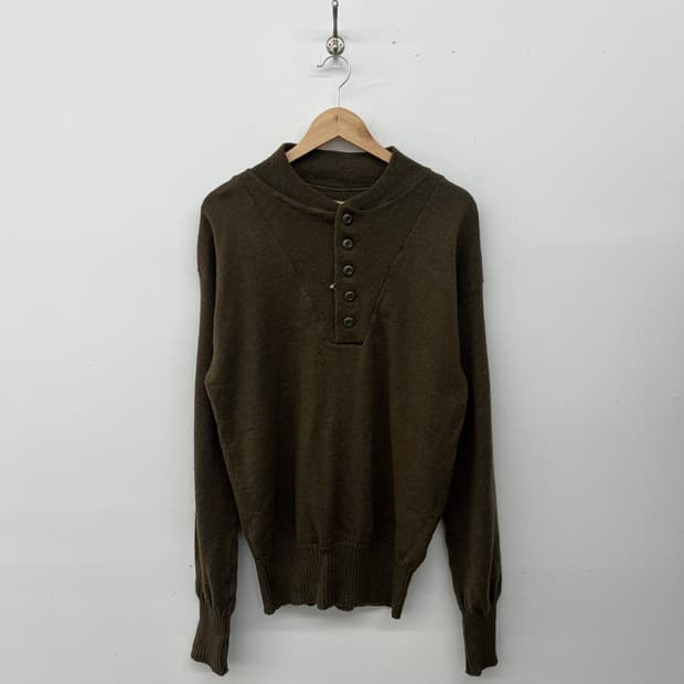 Usa army 빈티지 버튼 울 니트 XL