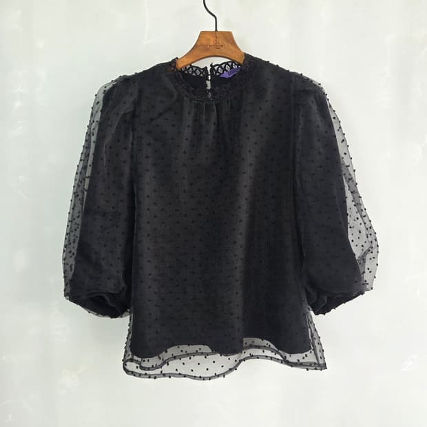 안나수이 ANNA SUI 도트 시스루 퍼프 블라우스 66