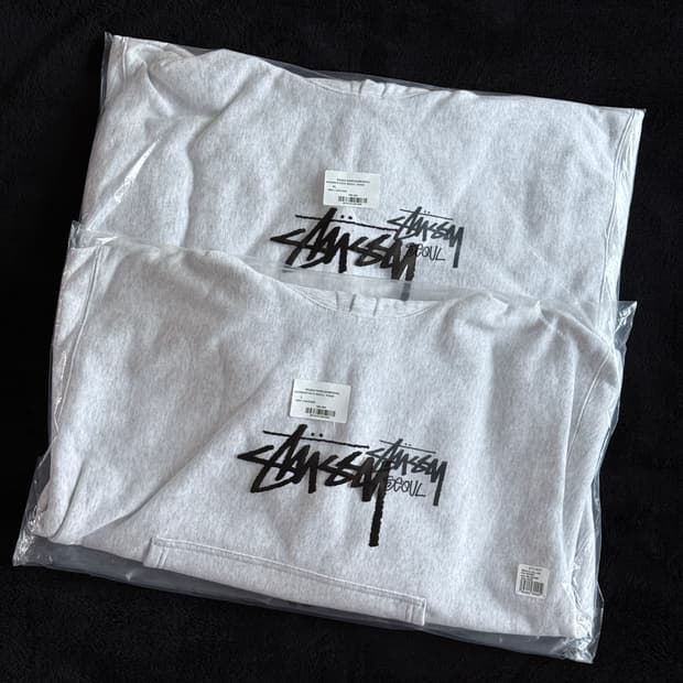 스투시 스탁 서울 후드 애쉬 헤더 XL 2025 새상품