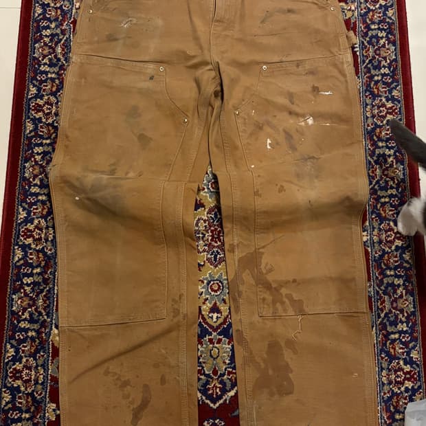 [B01] 빈티지 칼하트 더블니 브라운 썩블니 오리지널핏 34x34