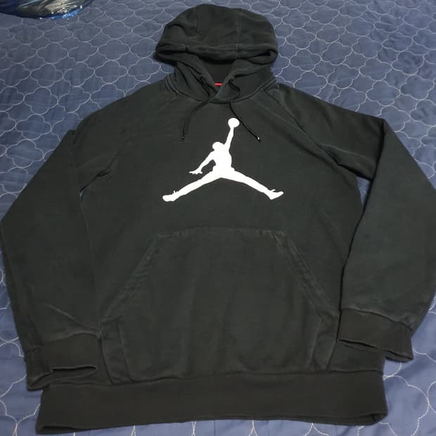 나이키 조던 점프맨 로고 기모 후드티 블랙 (M)