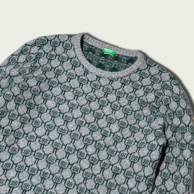 베네통 셔틀랜드 울 패턴 니트