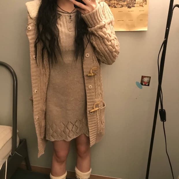 JPN Vintage 모리걸 갸루 사와코 하구미 니트 원피스