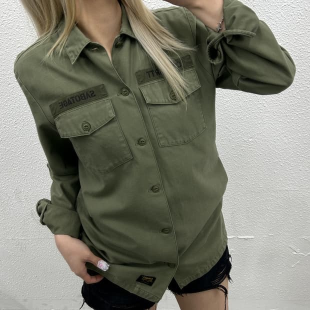 칼하트 카키 버튼 자켓 S