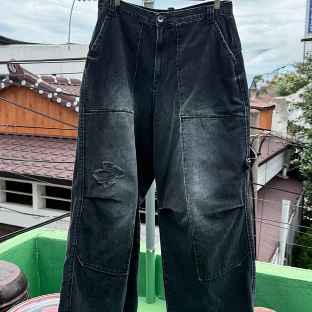 ETCE Washed Gardener Pants Black 