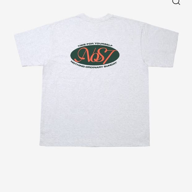 NOS7 오벌 그래픽 티셔츠_연멜란지M