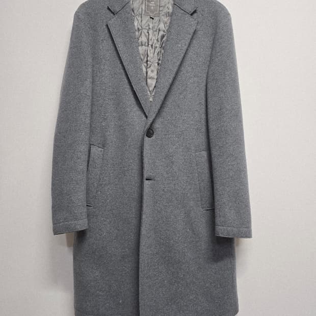 헤지스 mr 모직 혼방 그레이 자켓 코트