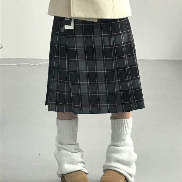 United Arrows Checked Midi Lap Skirts