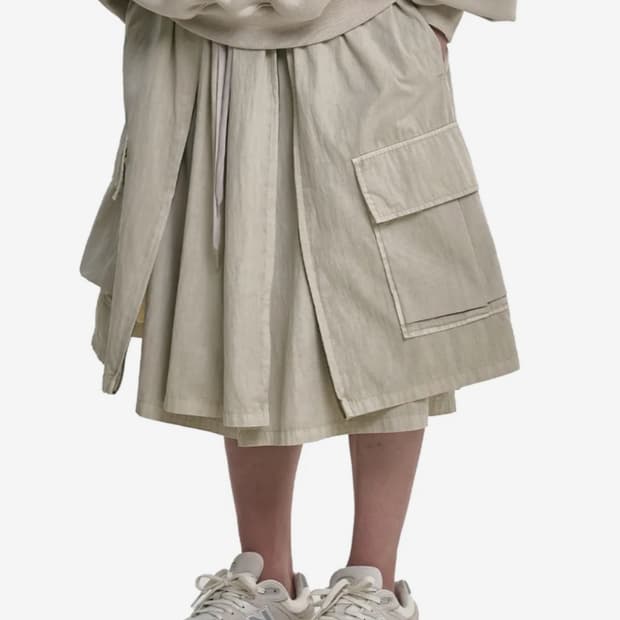 아조바이아조 레이어드집업팬츠 아이보리 라지