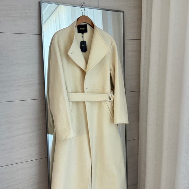 🖤 마쥬(MAJE) 아이보리 울 롱코트 (38)