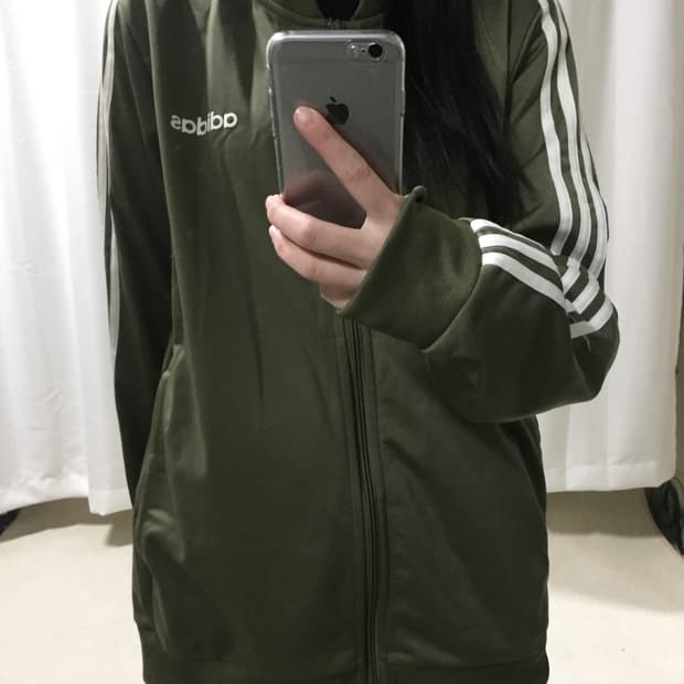 아디다스 카키 져지 트랙탑