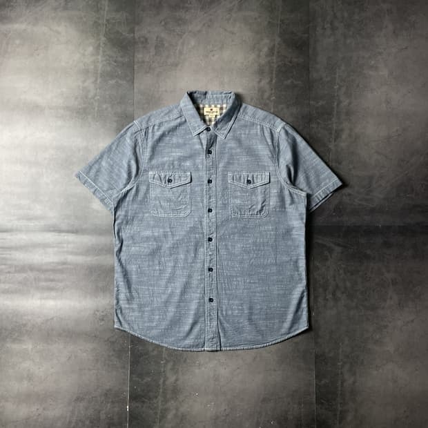 WOOLRICH 울리치 빈티지 코튼 데님 반팔 셔츠 A00767