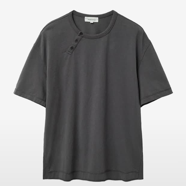미세키서울 맨 Diagonal 헨리넥 short sleeve 차콜 2