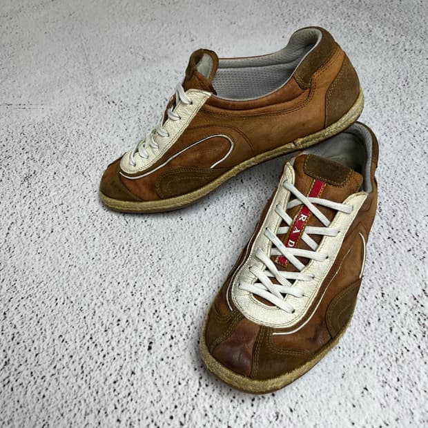 00s Prada Sport Leather Espadrille Shoes