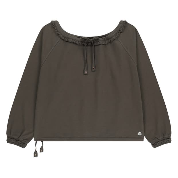 코이세이오 DRAWSTRING LONG SLEEVE CHARCOAL