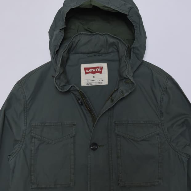 리바이스 후드 야상 M 올리브