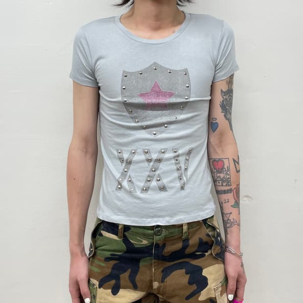 Studded Star Vintage Gray T-shirt