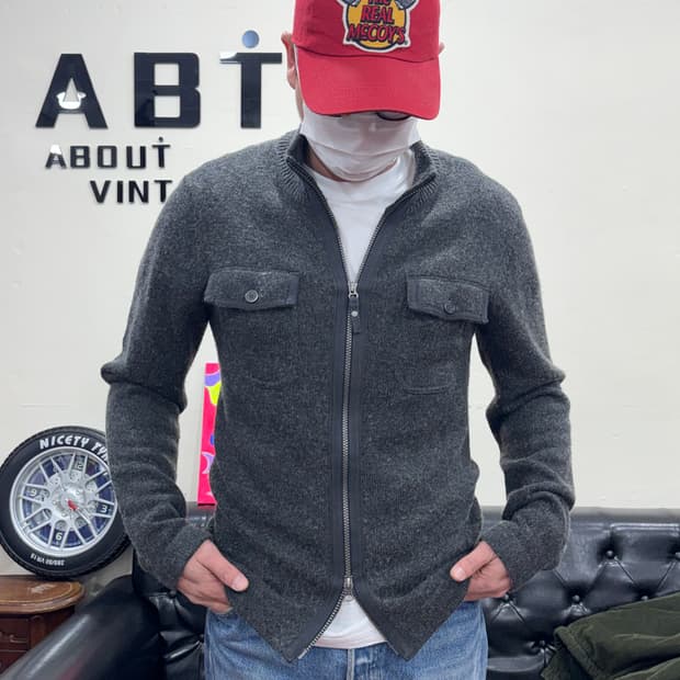 로얄로빈스 그레이 울니트 집업 L