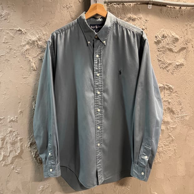 100 폴로 랄프로렌 POLO 클래식 버튼다운 셔츠 스틸블루