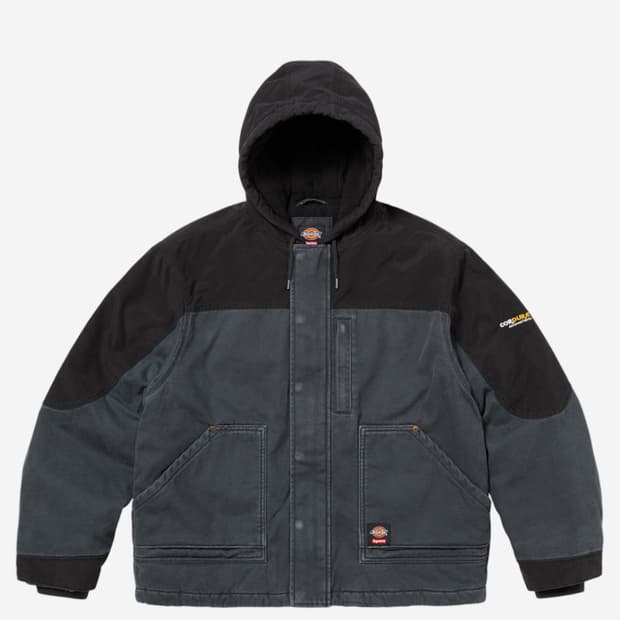 슈프림 x 디키즈 코듀라 후드 워크 자켓 블랙 - 25FW