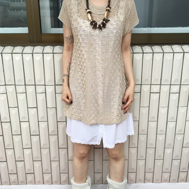 Line detail crochet onepiece
