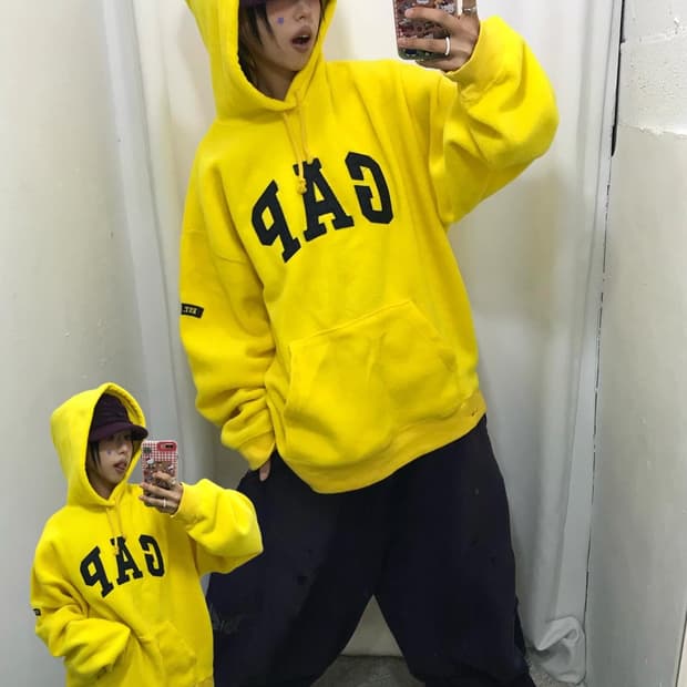 GAP Yellow Fleece Hoodie