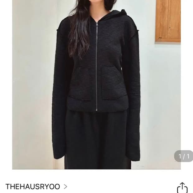 더하우스류 집후드 인 빈티지 니트 블랙