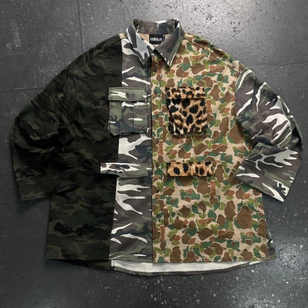 아조바이아조 트리 카모 카고패던 셔츠