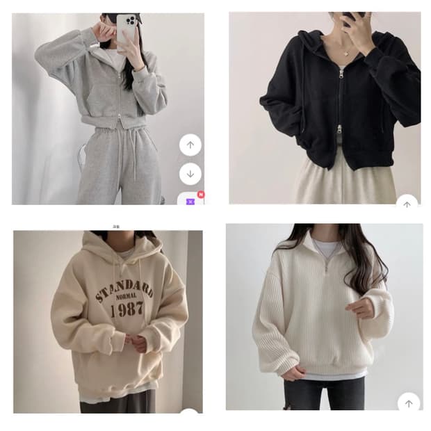 일괄&택포) 상의 모음 | 크롭후드집업 크롭자켓 후드티 니트
