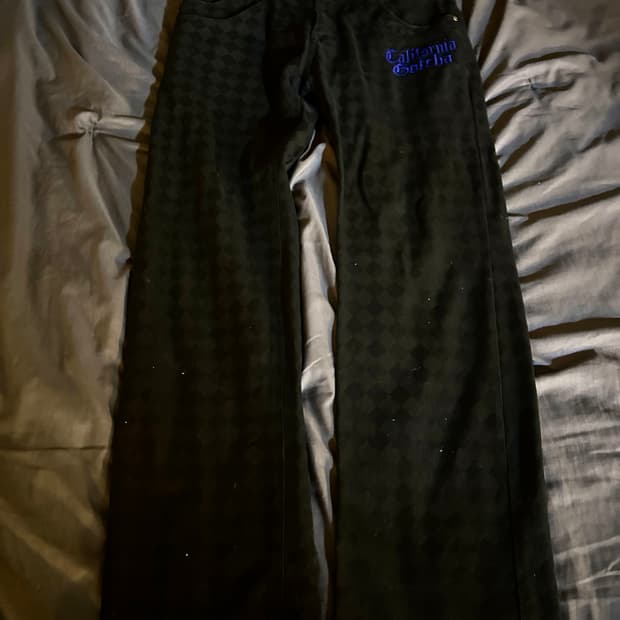 Check Pattern Straight Fit Pants