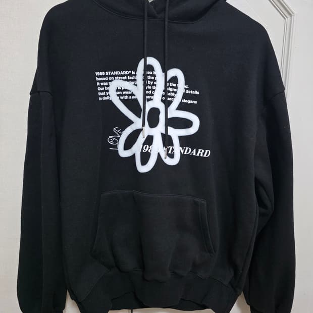 1989스탠다드 BW 플라워 기모 후드티 L