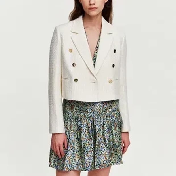 산드로(SANDRO) 골드 버튼 트위드 자켓