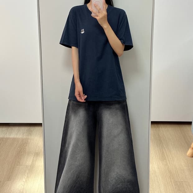 메종키츠네 폭스 헤드 패치 반팔 티셔츠