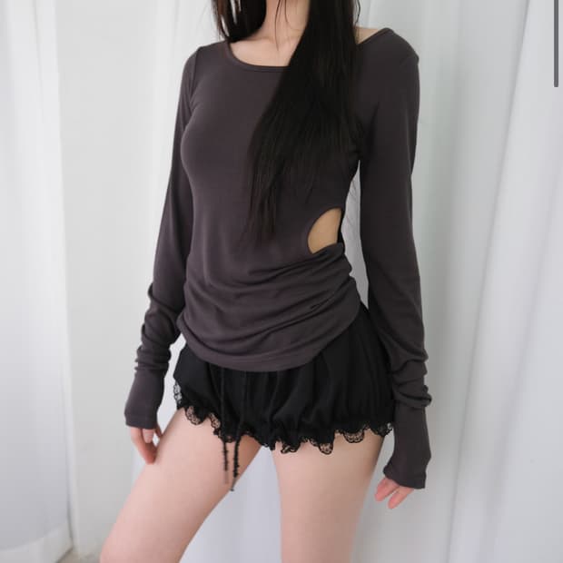 [LOSEESLEEP OVER] 컷아웃 롱슬리브 티셔츠