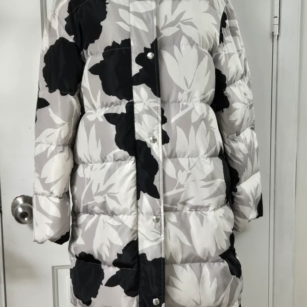 마리메꼬 플라워 패턴 롱패딩