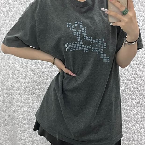 엑스라지 빈티지 스트릿 펑크 그래픽 프린팅 반팔티 L C13350