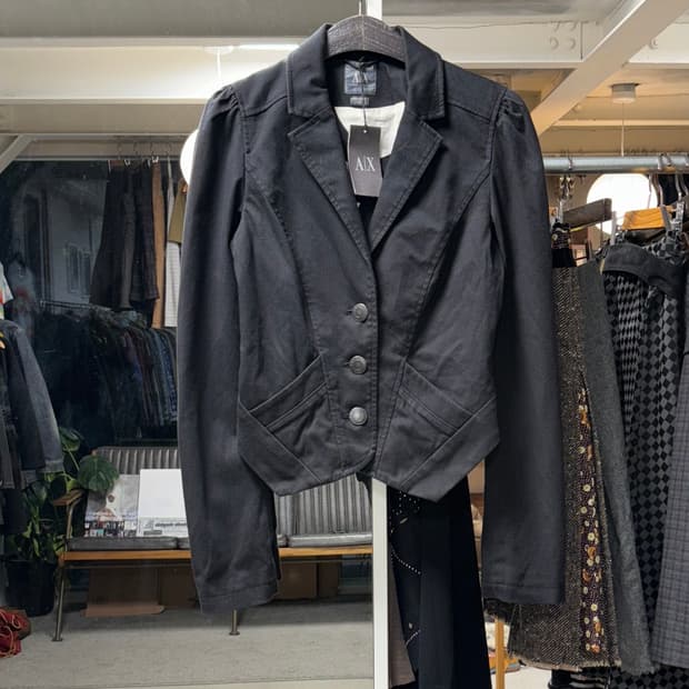 아르마니 익스체인지 데님 크롭 자켓