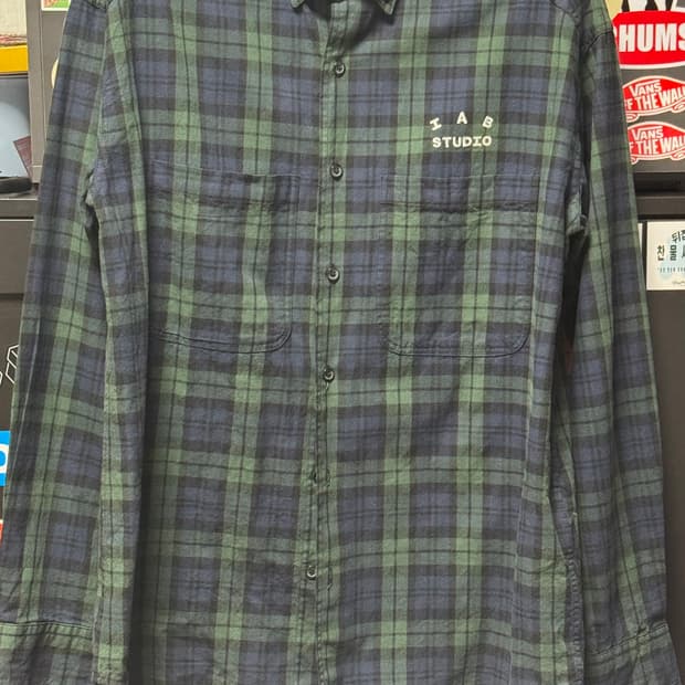 [M] 아이앱 스튜디오 블랙워치 타탄 셔츠 블루 그린