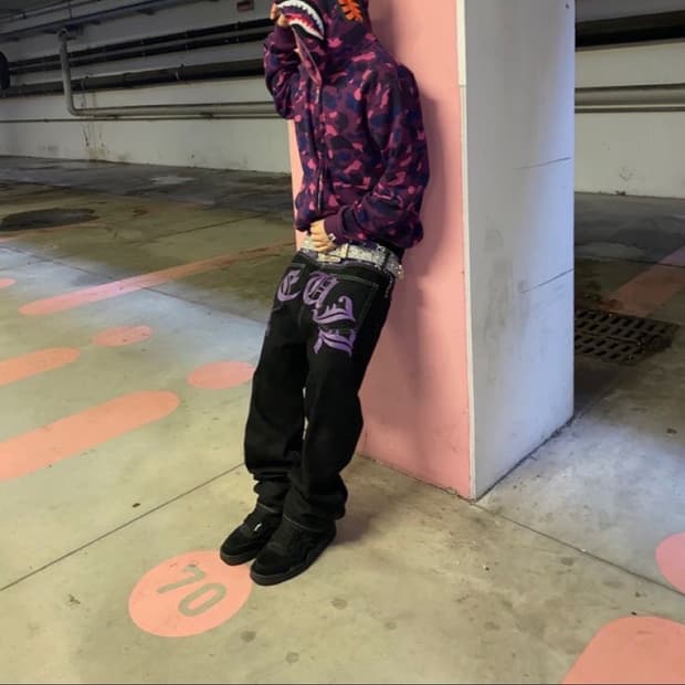 베이프 샤크 후드집업 퍼플L