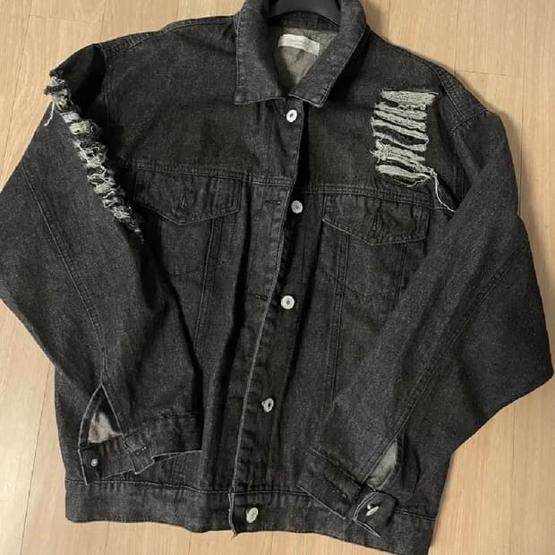 빈티지 펑크 alt 데님 흑청자켓