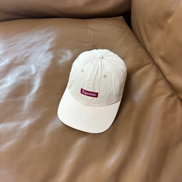 슈프림 6패널 볼캡 모자 22SS 코티드 리넨 내츄럴
