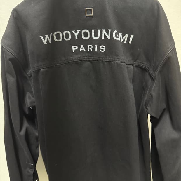 우영미 백로고 데님셔츠 