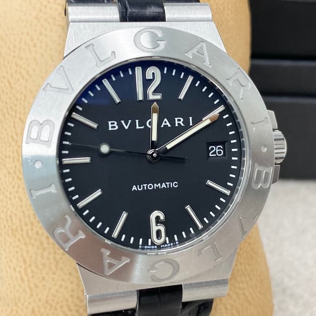 불가리 디아고노 LCV38S 라지 38mm 블랙 오토메틱