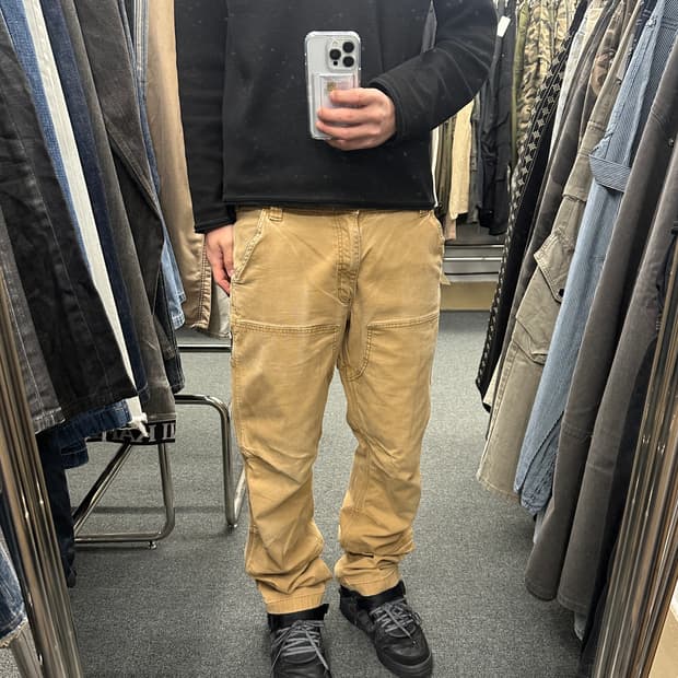 33) 칼하트 더블니 브라운 워크팬츠