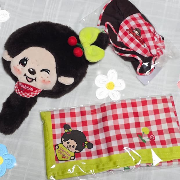 몬치치 손거울+손수건+헤어스크런치 세트