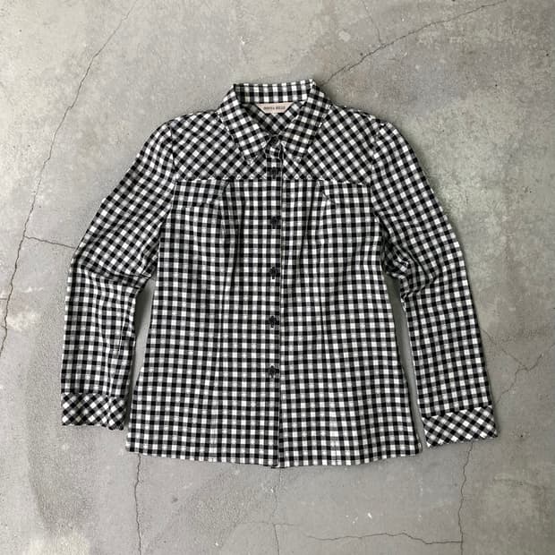 black gingham check shirt
