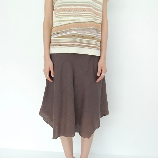 Ketty linen unbalanace skirt